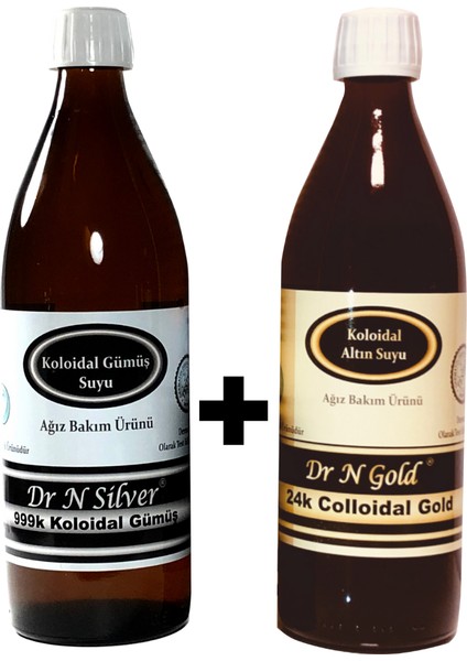 Kolloidal Altın Suyu (500ML) 40PPM & Dr N Silver Kolloidal Gümüş Suyu (500ML) 40PPM