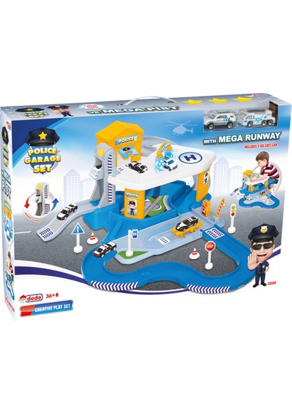 2 Katlı Polis Garaj Seti Ve Mega Pist 03348