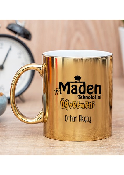 Kişiye Özel Maden Teknolojisi Öğretmeni Gold Kupa Bardak