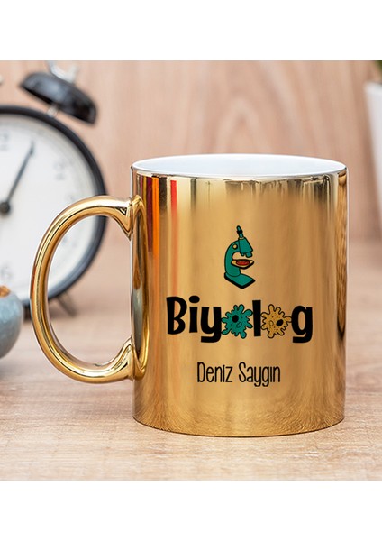 Kişiye Özel Biyolog Gold Kupa Bardak
