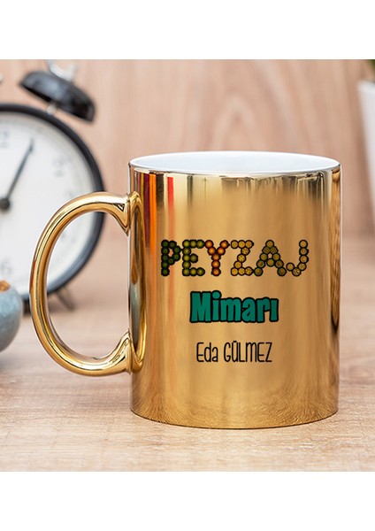 Kişiye Özel Peyzaj Mimarı Gold Kupa Bardak