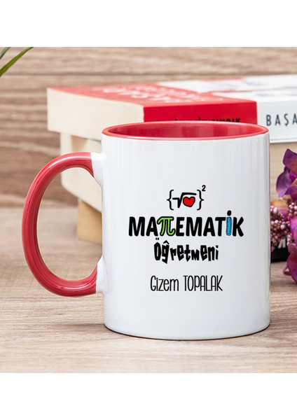 Kişiye Özel Matematik Öğretmeni Kırmızı Kupa Bardak