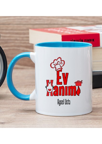Kişiye Özel Ev Hanımı Mavi Kupa Bardak