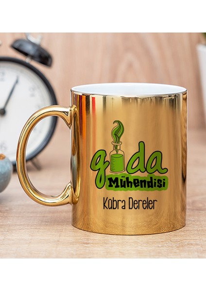 Kişiye Özel Gıda Mühendisi Gold Kupa Bardak