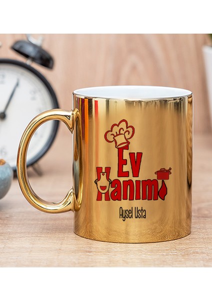 Kişiye Özel Ev Hanımı Gold Kupa Bardak