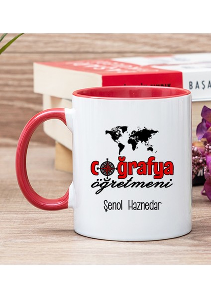 Kişiye Özel Coğrafya Öğretmeni Kırmızı Kupa Bardak