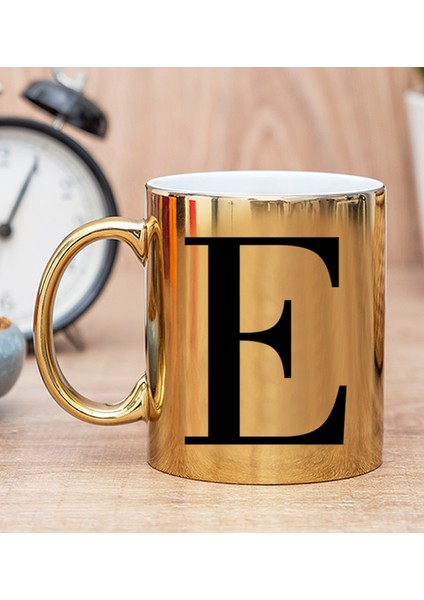 Kişiye Özel Kişiye Özel Baş Harfli Gold Kupa Bardak