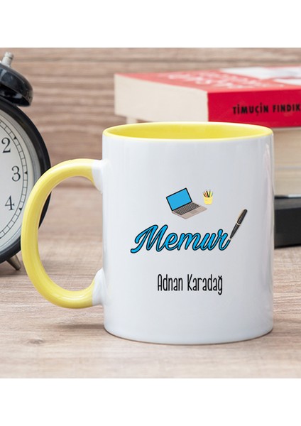 Kişiye Özel Memur Sarı Kupa Bardak