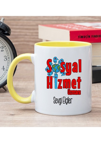 Kişiye Özel Sosyal Hizmet Uzmanı Sarı Kupa Bardak