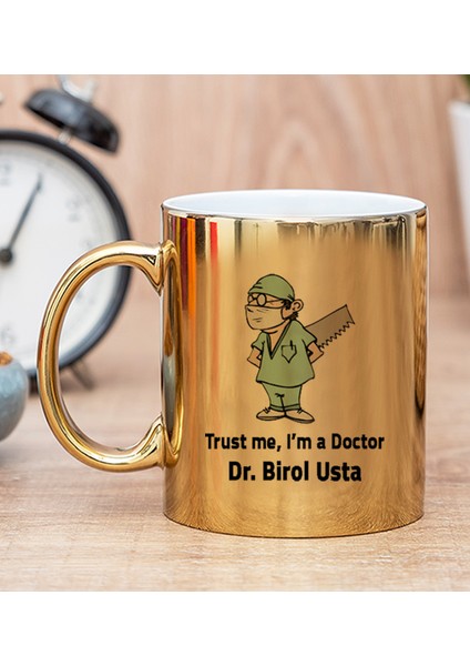Kişiye Özel Doktor Esprili Gold Kupa Bardak