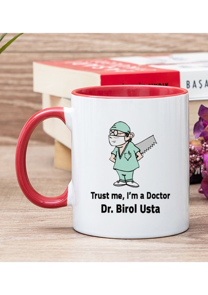 Kişiye Özel Doktor Esprili Kırmızı Kupa Bardak