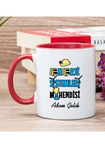 Kişiye Özel Enerji Sistemleri Mühendisi Kırmızı Kupa Bardak