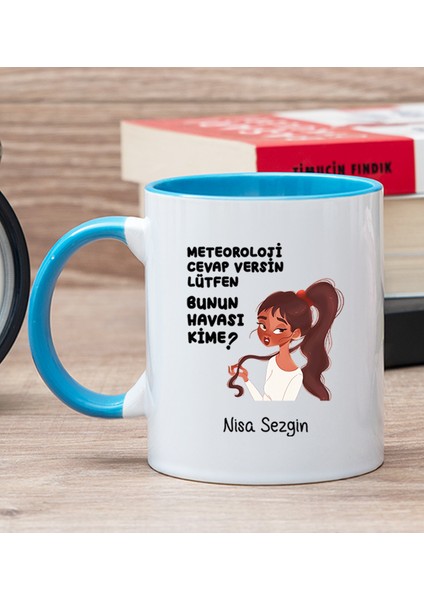 Kişiye Özel Bunun Havası Kime Mavi Kupa Bardak