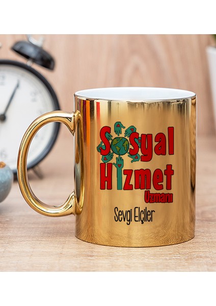 Kişiye Özel Sosyal Hizmet Uzmanı Gold Kupa Bardak