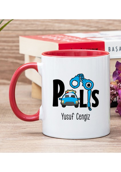Kişiye Özel Polis Kırmızı Kupa Bardak