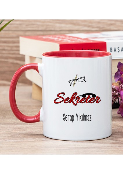 Kişiye Özel Sekreter Kırmızı Kupa Bardak