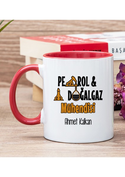 Kişiye Özel Petrol Mühendisi Kırmızı Kupa Bardak