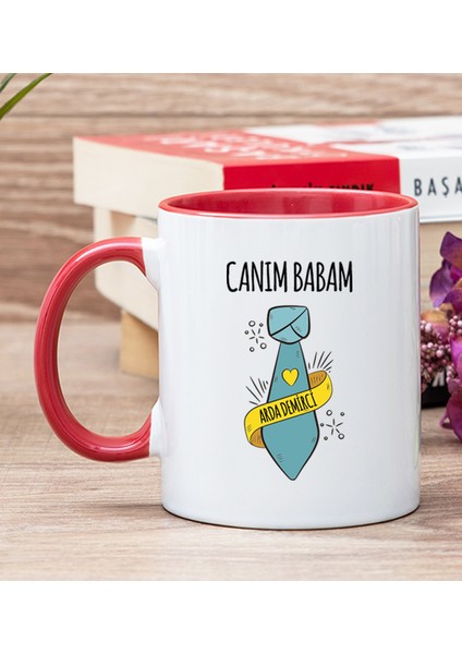 Kişiye Özel Babalar Günü Hediyesi Kırmızı Kupa Bardak