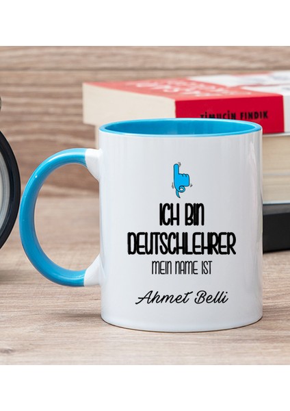 Kişiye Özel Erkek Almanca Öğretmeni Mavi Kupa Bardak