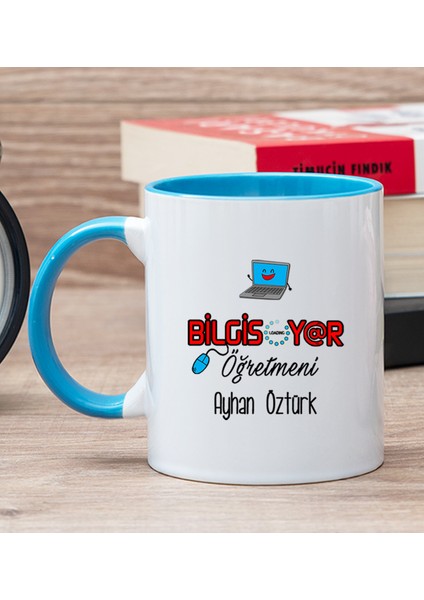 Kişiye Özel Bilgisayar Öğretmeni Mavi Kupa Bardak