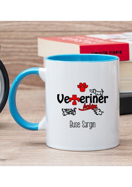 Kişiye Özel Veteriner Hekim Mavi Kupa Bardak