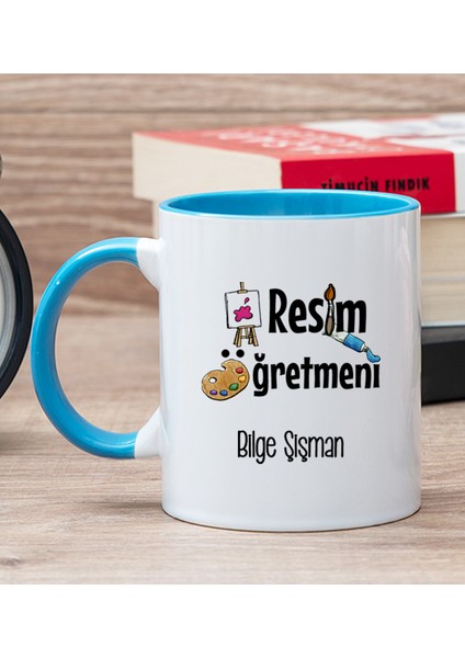 Kişiye Özel Resim Öğretmeni Mavi Kupa Bardak