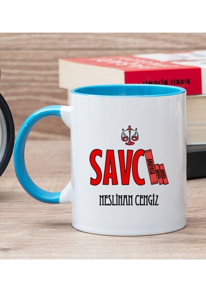 Kişiye Özel Savcı Mavi Kupa Bardak
