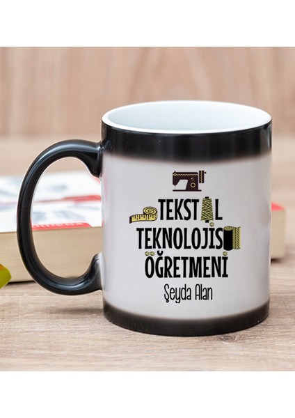 Kişiye Özel Tekstil Teknolojisi Öğretmeni Sihirli Kupa Bardak