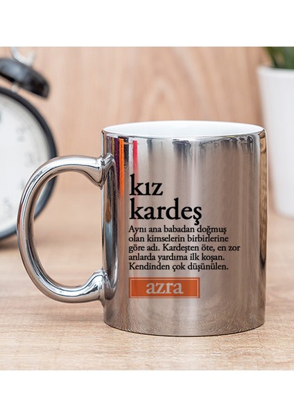 Kişiye Özel Kız Kardeş Kelime Anlamı Silver Kupa Bardak