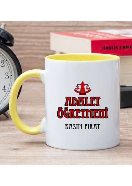 Kişiye Özel Adalet Öğretmeni Sarı Kupa Bardak