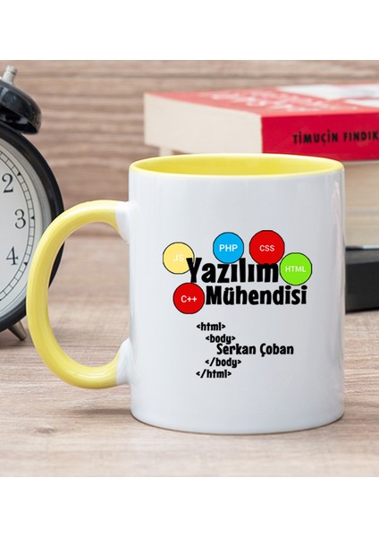 Kişiye Özel Yazılım Mühendisi Sarı Kupa Bardak