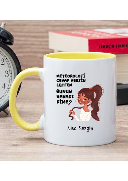 Kişiye Özel Bunun Havası Kime Sarı Kupa Bardak