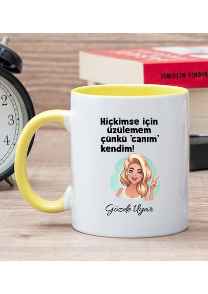 Kişiye Özel Canım Kendim Sarı Kupa Bardak
