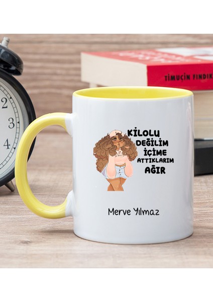 Kişiye Özel İçime Attıklarım Ağır Sarı Kupa Bardak