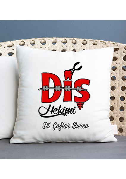 Kişiye Özel Diş Hekimi Kare Yastık