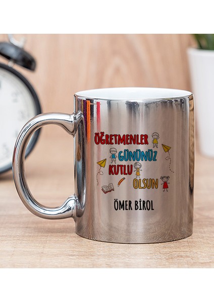 Kişiye Özel Öğretmenler Günü Silver Kupa Bardak