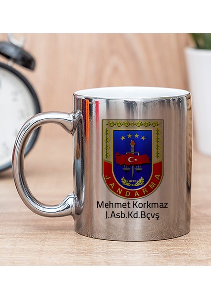 Kişiye Özel Jandarma Logolu Silver Kupa Bardak