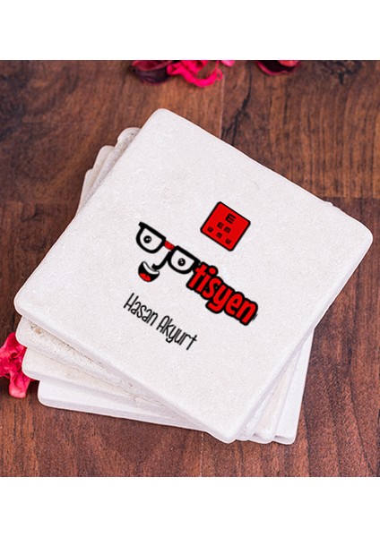 Kişiye Özel Optisyen Taş Bardak Altlığı