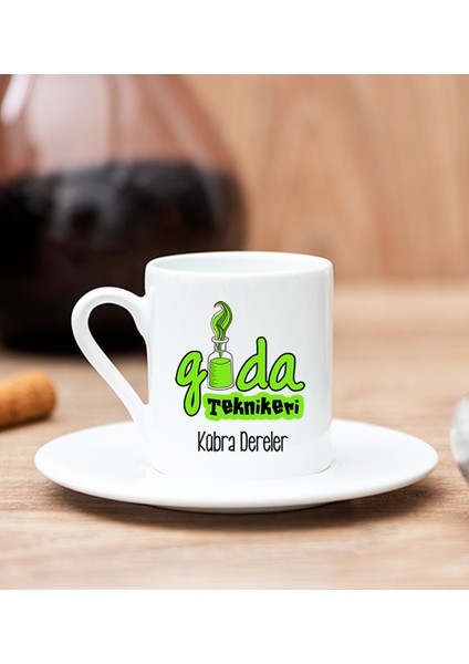 Kişiye Özel Gıda Teknikeri Beyaz Türk Kahvesi Fincanı
