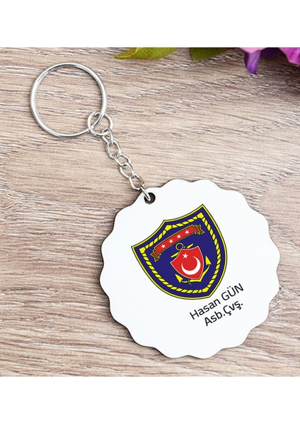 Kişiye Özel Deniz Kuvvetleri Ahşap Anahtarlık