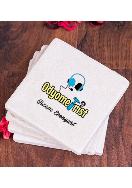 Kişiye Özel Odyometrist Taş Bardak Altlığı