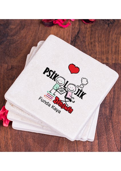 Kişiye Özel Psikolojik Danışman Taş Bardak Altlığı