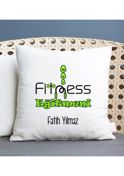 Kişiye Özel Fitness Eğitmeni Kare Yastık