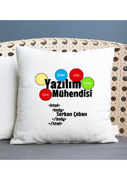 Kişiye Özel Yazılım Mühendisi Kare Yastık