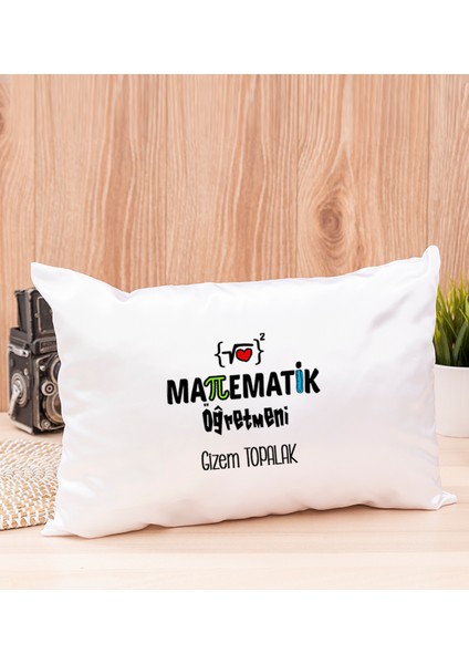 Kişiye Özel Matematik Öğretmeni Dikdörtgen Yastık