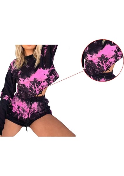2 Adet Set Wo Ilkbahar Yaz Eşofman Sweatshirt Batik Kıyafet Şort Festivali Giysileri S indirimleri