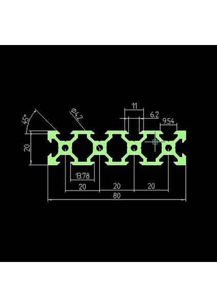 Machifit 250MM Siyah 2080 V-Yuvası Alüminyum Profil Ekstrüzyon Çerçevesi Cnc Aracı Dıy Için indirimleri