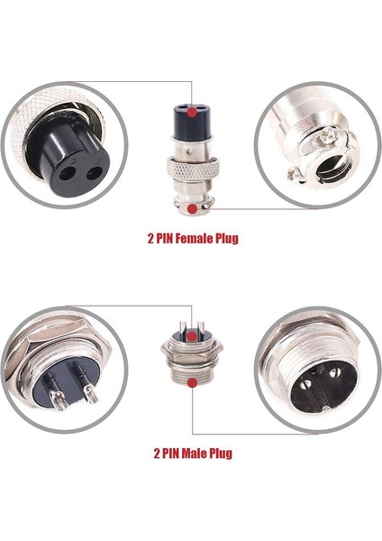 Srıwen 2020 40 Parça 2 3 4 5 Pin 16MM Konu Erkek Dişi Panel Metal Havacılık Tel Tel Konnektör Fiş Çeşitleri Kiti indirimleri