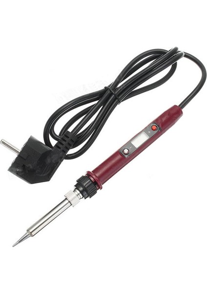 936H 80W 220V L Dijital Termostat Ayarlanabilir Kurşunsuz Elektrikli Havya Mini Lehimleme Istasyonu Ab Fişi (Kırmızı)
