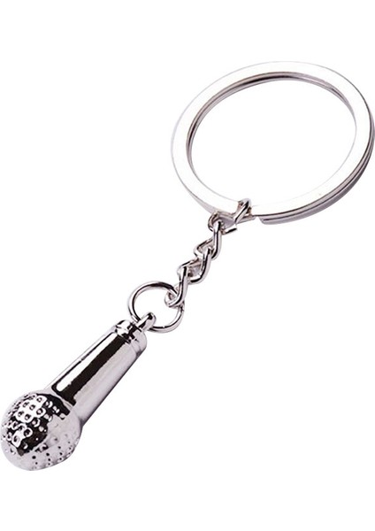 Yaratıcı Müzik Mikrofon Sarkık Anahtarlık Anahtarlık Anahtar Zincirleri Yüzük